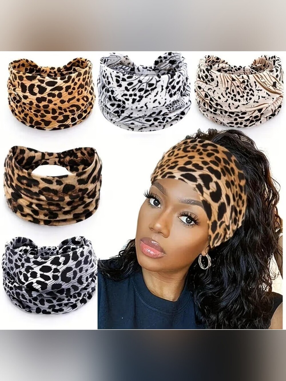 ANIMAL PRINT ASSORTMENT HEADBANDS SET OF 5